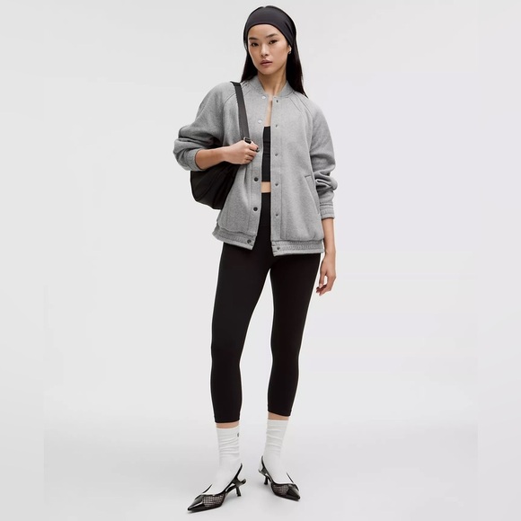 NEW LULULEMON Scuba Oversized Gray Varsity Jacket Plush - Super Cute! MSRP: $168 - Picture 16 of 16
